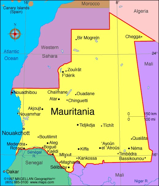 mauritanie carte